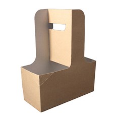 팩투유 커피캐리어 무염 무지 400개 음료 컵 2구 종이 캐리어, 2개