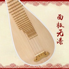 語彈 成人白琵琶青花瓷彩 初學練習演奏民族彈撥女子樂坊 專業演奏琵琶 兒童琵琶 成人琵琶 考級琵琶, 1個, 面板無漆【裸琴】