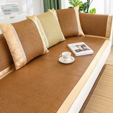 藤席沙發墊 夏季涼感 冰絲涼蓆坐墊 防滑可水洗 透氣散熱 沙發套 涼墊 坐墊 家居用品+御藤+70*70cm, 1件, 御藤