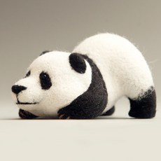 Kudos 실패없는 DIY 양모펠트 판다 인형 풀패키지 베이스 포함, 03, 1세트