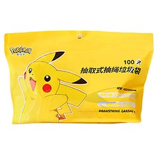 StarR 피카츄 뜯어쓰는 조임끈 쓰레기 봉투 100매입, 2개, 80L