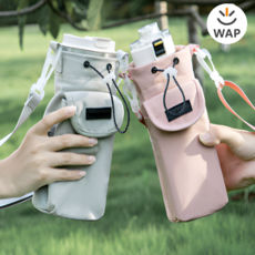 WAP 텀블러 물병 파우치 크로스백 가방 휴대용 텀꾸 텀블러백 보틀백, 핑크, 1개