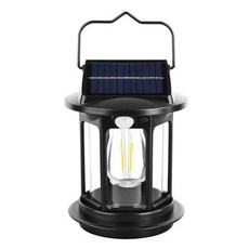 ThreeH 휴대용 LED 캠핑 랜턴 스마트 모션 감지 모드 태양열 비상 조명 Type-C 충전 방수, B-블랙