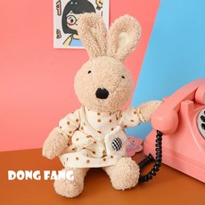 글로아픽 팡쿠 토끼인형 동물 선물 귀여운 애착인형, B. 갈색 토끼 무늬가 있는 흰색 물방울 무늬 스커트