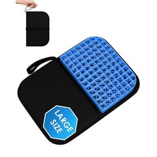 렉스리 젤 대형 시트 쿠션 12x16.5인치 여행용 비행기 접이식 휴대용 패드, Black, Large