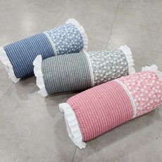 쭈앙 여름 캔디베개 커버 시어서커 베개 여름 둥근베개 원형 여름베개 커버 여름침구