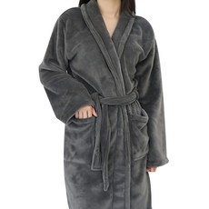 LOVEPINGCO 女用浴袍 炭灰色 1個, 深灰色, 1組