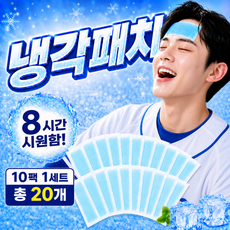 또또픽 이마에 붙이는 냉각 패치 쿨링 시트 20개, 1세트