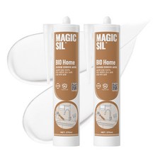 오성 매직씰 바이오 홈 항균 실리콘 노즐포함 화이트 270ml, 2개