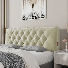 헤드 등받이 소프트 백 침대 호텔 용 American Flannel Cloth 피부 친화적 인 가벼운 럭셔리, [02] 180cm 60cm 6cm, 09 rhombus white