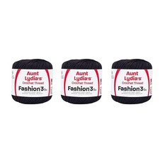 Aunt Lydia 클래식 오키드 핑크 크로셰 - 350y/320m 3팩 - 면 - 게이지 10 - 크로셰, 패션, 블랙