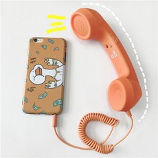 블루투스 수화기 MZ 레트로 변환기 핑크 송화기 빈티지 촬영 01 유용한 스마트폰 무선, 수화기 오렌지 리케이션 어댑터