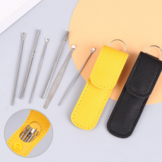 휴대용 노랑 클리너 6종 세트 귀관리 귀청소용 귀이개, 본상품