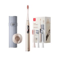 Oclean 歐可林 Digital SET 觸控音波電動牙刷套裝組 (4刷頭+充電旅行盒) 電動牙刷, 香檳金, 1個, X Pro Digital S
