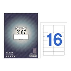 LS-3107 주소용 라벨 16칸 100매 스티커용지 폼텍라벨(LS3107), LS-3107 (16칸)