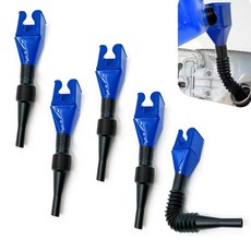 Bawkars 5 PCS 유연한 오일 깔때기 확장 가능한 스파우트 이송 도구 호스가 달린 넓은 입 자동차 오토바이 및 용도에 적합한 범용 제품파란색