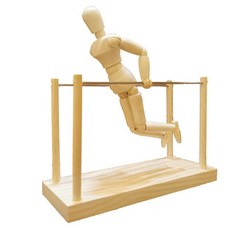 관절인형 체조 리듬체조 인테리어 소품 나무 인형 스포츠 철봉 턱걸이, 평행봉 (인형 20cm)