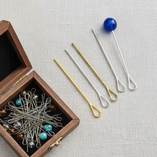 악세사리 9핀 구자말이 진주 연결고리 35mm 부자재 200개, 1개, 01-구자핀35mm-실버