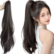 EMEYA포니테일 가발 머리띠 가발 웨이브펌 여성가발 45cm, 1개, 브라운블랙