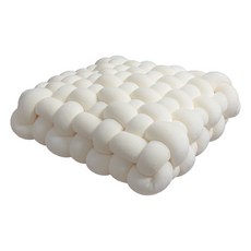 BB 編織坐墊 靠枕 40*40cm 加厚腰枕, 奶白色 手工編織 ,30*33*12cm