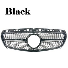 벤츠 W176 A클래스 A160 A180D A200D A220 A250 13-15년 GT-R 스타일 수직 바 후드 그릴 호환, 13-15 Diamond BLK