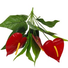 花蓮出貨 12頭大紅掌人造植物花束 客廳裝飾盆栽人造花擺件, #1, 1個