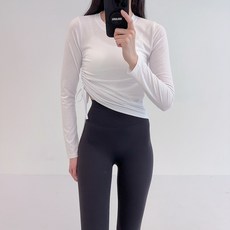 로라벨 네스 옆셔링 포인트 커버업 필라테스 요가 상의 옷 커버업 운동복 탑 긴팔 크롭
