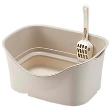 BONBI 日本 樂樂雙層防護貓砂盆, 米色, 1個