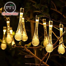 摩達客 耶誕-浪漫氣泡水滴造型燈20燈LED情境燈串(暖白光透明線/電池 USB兩用充電), 1個