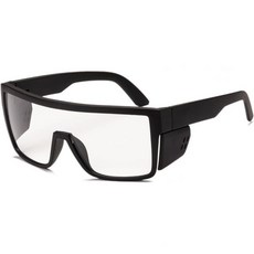 남성 및 여성용 트랜지션 광변색 안전 안경 블루라이트 차단 UV 보호 기능이 있는 랩 어라운드 안경, Matte Black, 1개