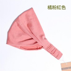 Merino 運動髮帶 台灣製造 羊毛吸汗頭巾, 橘粉色, 1個