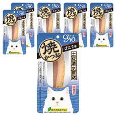 CIAO 焼かつお 貓咪零食 多種口味, 25g, 6包, 干貝風味