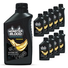 몬스터블러드 프리미엄 가솔린 LPG 엔진오일, 10개, 5W-40, 1L