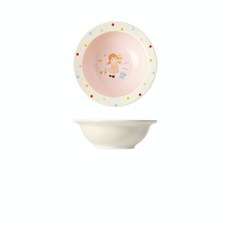 Little Baby 創意卡通波點寵物碗, 波點女孩飛碟碗 白粉, 1個