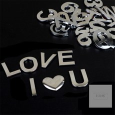 경희의마실 입체 이니셜문자 은색 1P 숫자스티커, 골뱅이