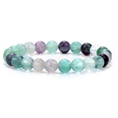 천연 옥팔찌 8MM 그린 스톤 팔찌 마노 Aventurine Jades 보석 스트레치 에너지 수제 선물, 4.fluorite, 19cm, 1개