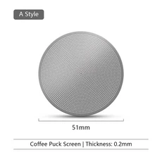 에스프레소 커피 퍽 스크린 0.2mm 에스프레소 필터 홀더 51/53/58.5mm Delonghi Breville Portafilter 액세서리 바리스타 도구, 51mm 0.2mm 2cp, 03 51mm 0.2mm