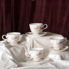 BELUZ casa 皇家維多利亞咖啡杯組, 白色 + 金色, 4個