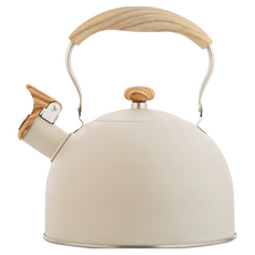 不鏽鋼鳴笛燒水壺, 1個, 白色, 1L