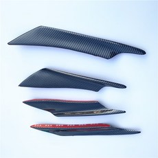 適用雅馬哈R3定風翼後視鏡川崎小忍者V6公路賽機車改裝反光鏡風刀 定風翼 導流破風定風翼, 碳纖色風刀4片 （3M貼）, 1個