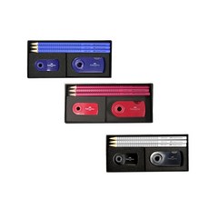 Faber-Castell GRIP 2001 鉛筆文具組 (含鉛筆、橡皮擦、削筆器), 黑, 1個