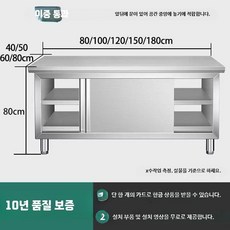 음식조리대 하단수납형 식당 조리선반 단일 업소용 스텐304, A. 304 스테인리스 더블형 100x50x80 304