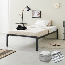 가이온 루이나 철제 침대 프레임 슈퍼싱글+25T 필로탑, 블랙