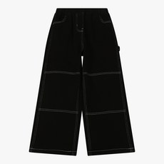 유솔 ULTC24102 남여공용 겨울 봄 간절기 약기모 안감 스티치 배색 카펜터 와이드 면바지_강남점