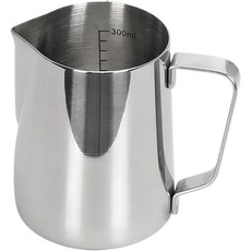 커피 밀크 프로팅 피처 스테인리스 스틸 저그 라떼 아트 프로더 스케일 바리스타 커피와 호환 350ml 포함, 350ml with scale