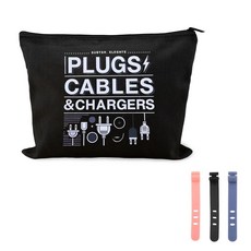 YangQian 여행용 코드 보관 정리함 파우치 백 실리콘 재사용 가능한 데이터 케이블 타이 이어폰 홀더 가방 플러그 충전기 케이스 캠핑 충전 전자 선물 코드용 소형 31568, 소형 전자 선물 가방 파우치