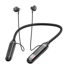 골전도보청기 음성 증폭기 블루투스 보청기 K58pro 무선 이어폰 5.3 넥밴드 헤드폰 게임용 LED 디스플레이 HIFI 헤드셋 스포츠 TWS 이어버드 마이크 TF 카드 포함, [01] Black, 1개