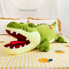 벨벳 대형 악어 인형 80cm~150cm 바디필로우 쿠션 소프트 입벌린 봉제인형 친구 선물, 라이트그린, 80cm, 3박스