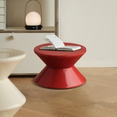 리비니아 포코 모래시계 디자인 컬러 플라스틱 스툴 겸용 사이드테이블 인테리어 보조의자 2단/3단 5Colors, 1개, 2단/레드