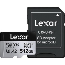 Lexar雷克沙 Professional Silver Plus MicroSDXC 記憶卡 256G 512GB 高速傳輸 防水防震, 1個